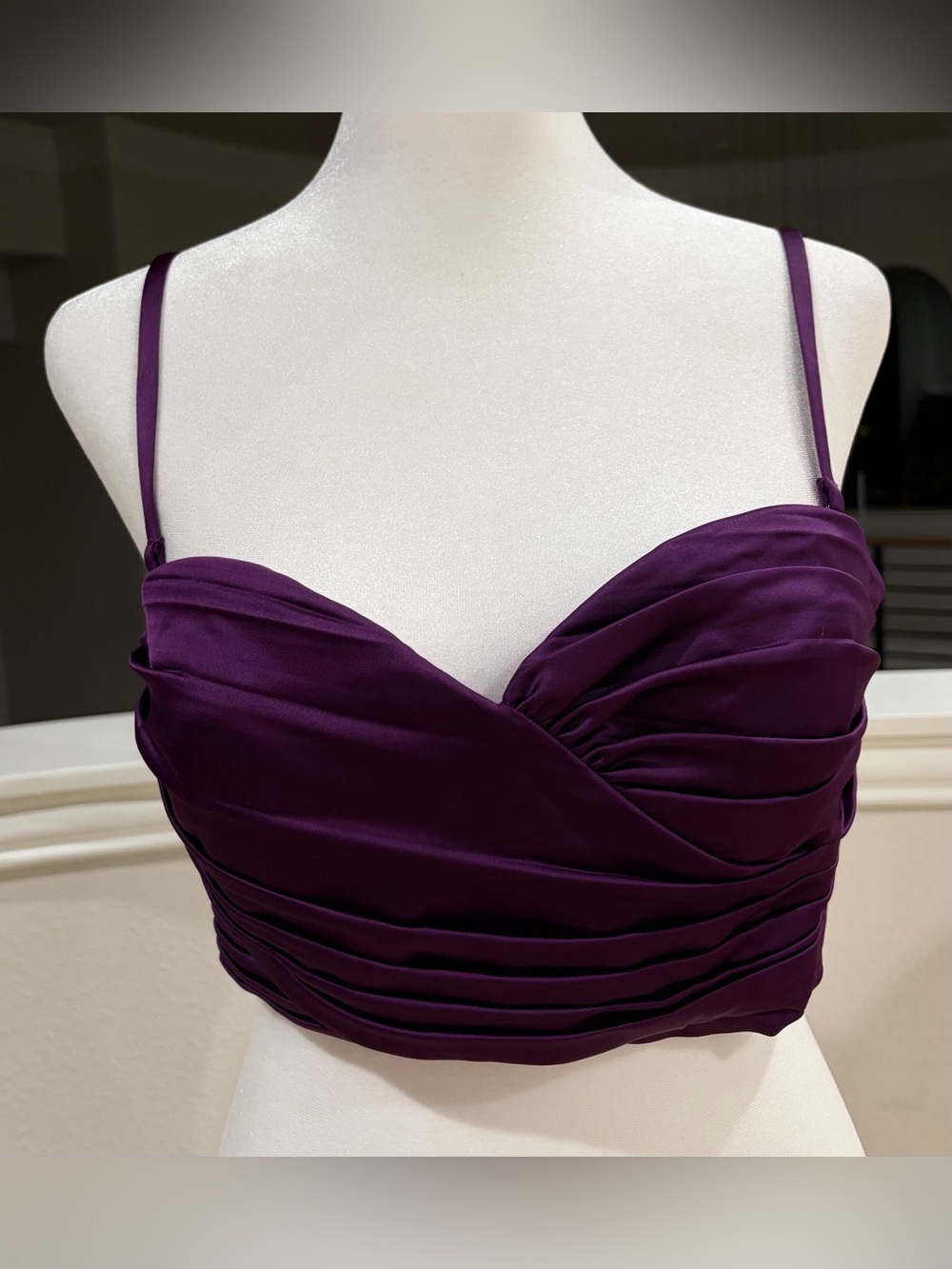 NWT BCBGMaxAzria Purple Ruched Bustier corset Top size 6 - Picture 7 of 8